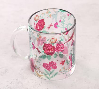 India Circus Floral Galore Glass Mug