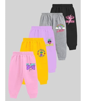 Kuchipoo Pack of 5 Baby Girls Cotton Blend Trackpant ( Multicolor4 )