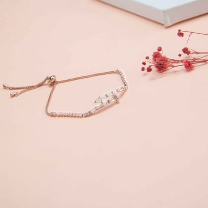Rosegold Studded Nail Bolo-Bracelet
