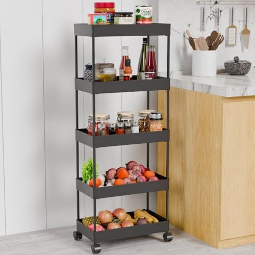 TEX-RO Plastic Storage Rack for Bedroom/Shelf for Bedroom/Bathroom Storage Rack/Trolley for Kitchen