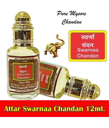 INDRA SUGANDH BHANDAR Attar For Men|Women Swarnaa Chandan With Golden Crystals Real Sandalwood Long Lasting Fragrance 12ml Rollon Pack