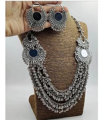 Sunhari Jewels Silver Alloy Necklace Set ( Pack of 1 ) - Silver