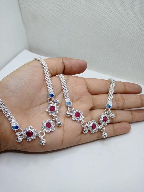 Pure silver 75percent bridal payal p = 65