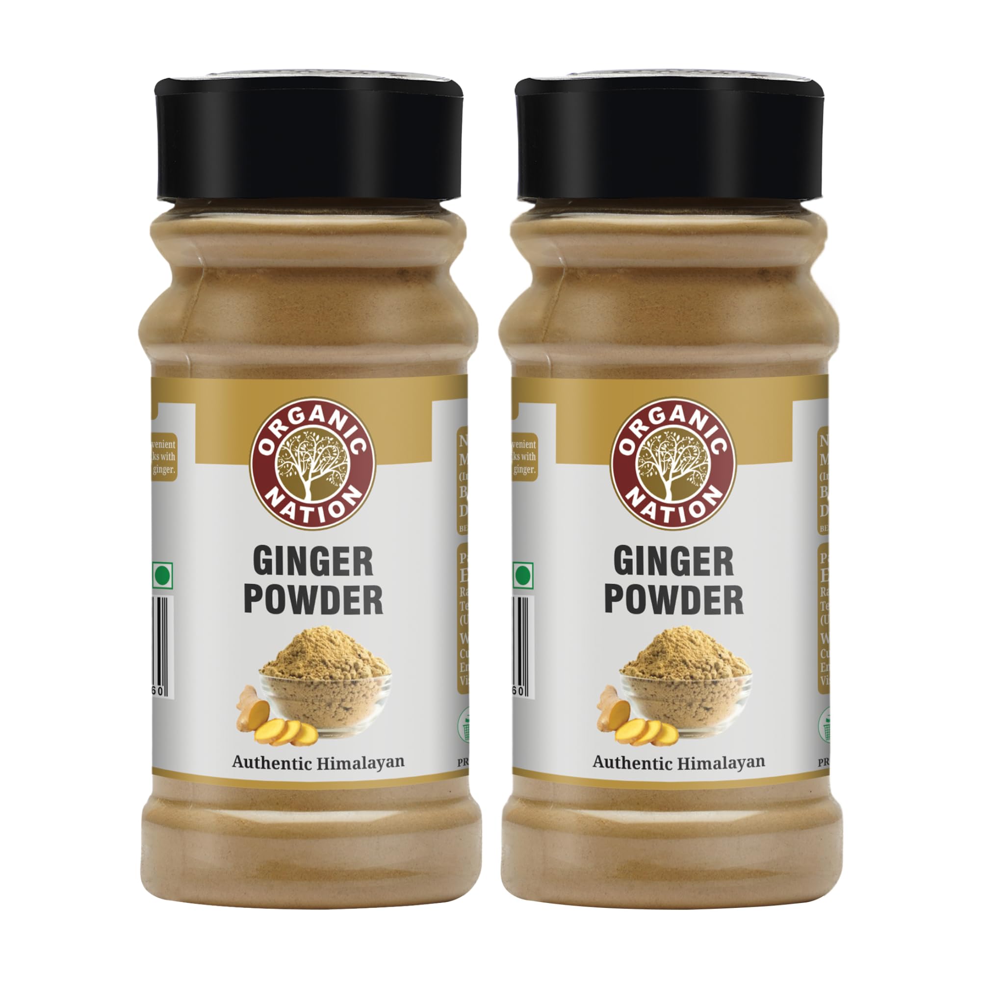 Organic Nation Ginger Powder 125g (Pack of 2) | Pure Dry Ginger for Cooking | Spice for Tea, Curries, Baking