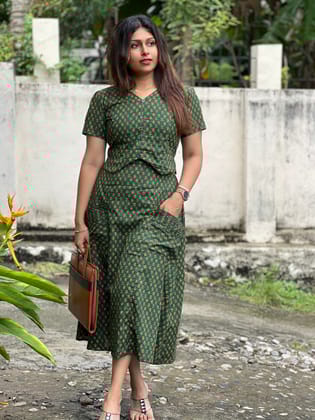 Olive Vest and Skirt
