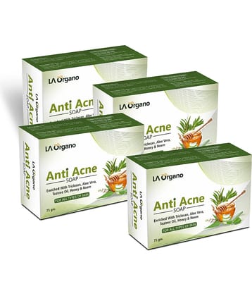 LA ORGANO Anti Acne Soap For Remove Acne, Blemishes & Scars Soap 75 g Pack of 4