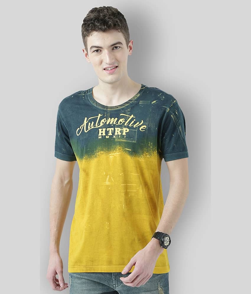 Huetrap Pack of 1 Cotton Regular Fit Men's T-Shirt ( Yellow )