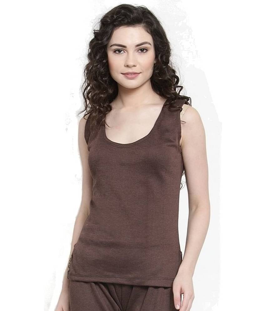 Uzarus Cotton Blend Topwear - Brown