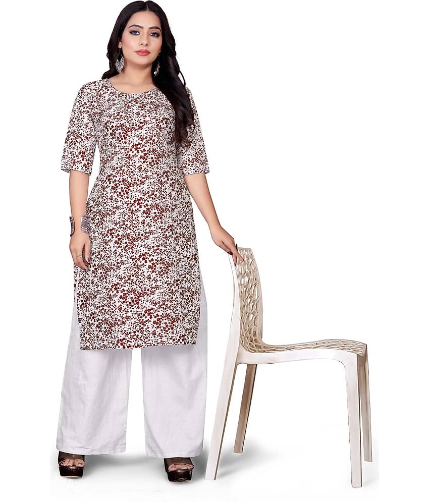 THE PRIVATE LABLE Rayon Printed Straight Women's Kurti - Navy Blue ( Pack of 1 )