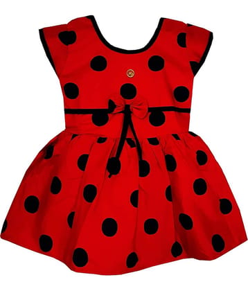 LITTLE PANDA 100% Cotton Skater For Girls ( Pack of 1 , Red )