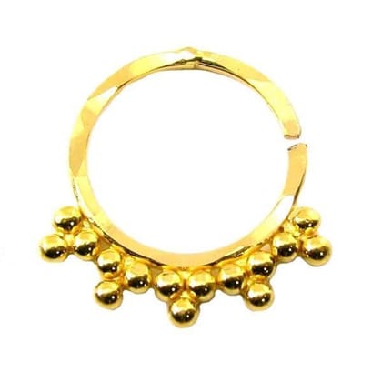 Charming Piercing Septum Nose Hoop Ring Real 22k Yellow Gold