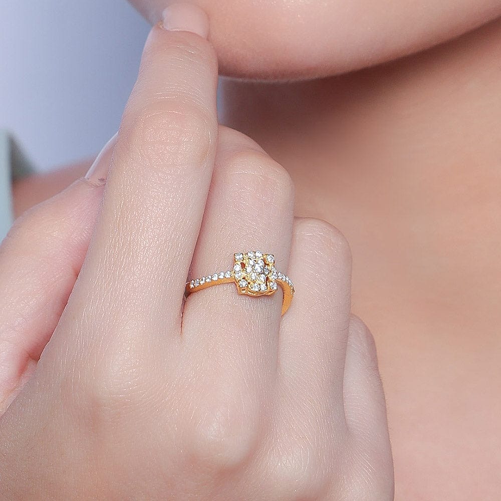 92.5 silver zircon floral ring