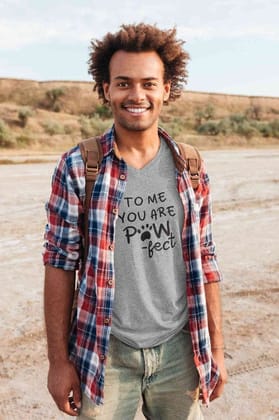 V Neck T-Shirt (Men) - Pawfect Partner (3 Colours)