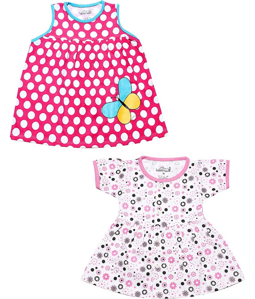 Babeezworld Baby Girls 100% Cotton Frocks ( Multi )
