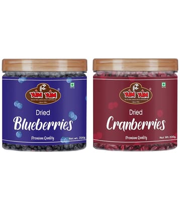 YUM YUM American Dried Cranberries & Blueberries 400 g (Pack Of 2 - 200 g Each)