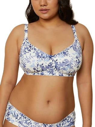 Triumph 100|496 Printed Minimizer Non Padded Non Wired Bra|496-Klein Blue / 34D