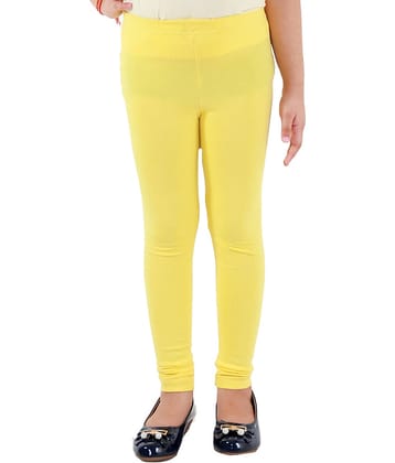 Kids Cave Pack of 1 Girls Cotton Blend Leggings ( Yellow )