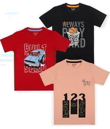 J&JP Pack of 1 Boys Cotton Blend T-Shirt ( Multi Color )