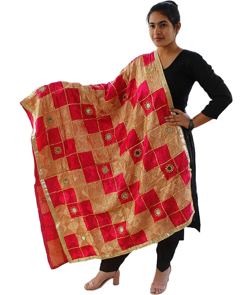 Sahej Suits & Phulkari Red Chiffon Dupatta