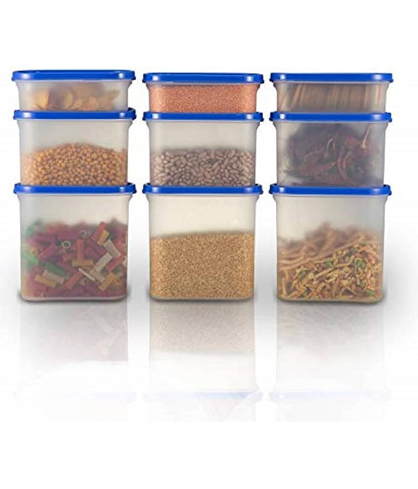 Analog kitchenware - Polyproplene Navy Blue Food Container ( Set of 9 - 4000 )