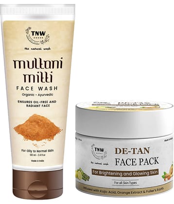 Combo of 2- De Tan Pack 50gm + Multani Mitti Face Wash 100ml