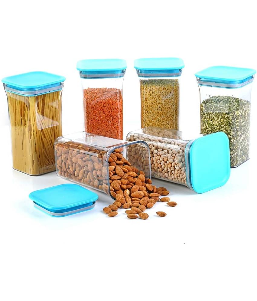 Analog Kitchenware Dal/Pulse/Grocery Polyproplene Navy Blue Food Container ( Set of 6 )