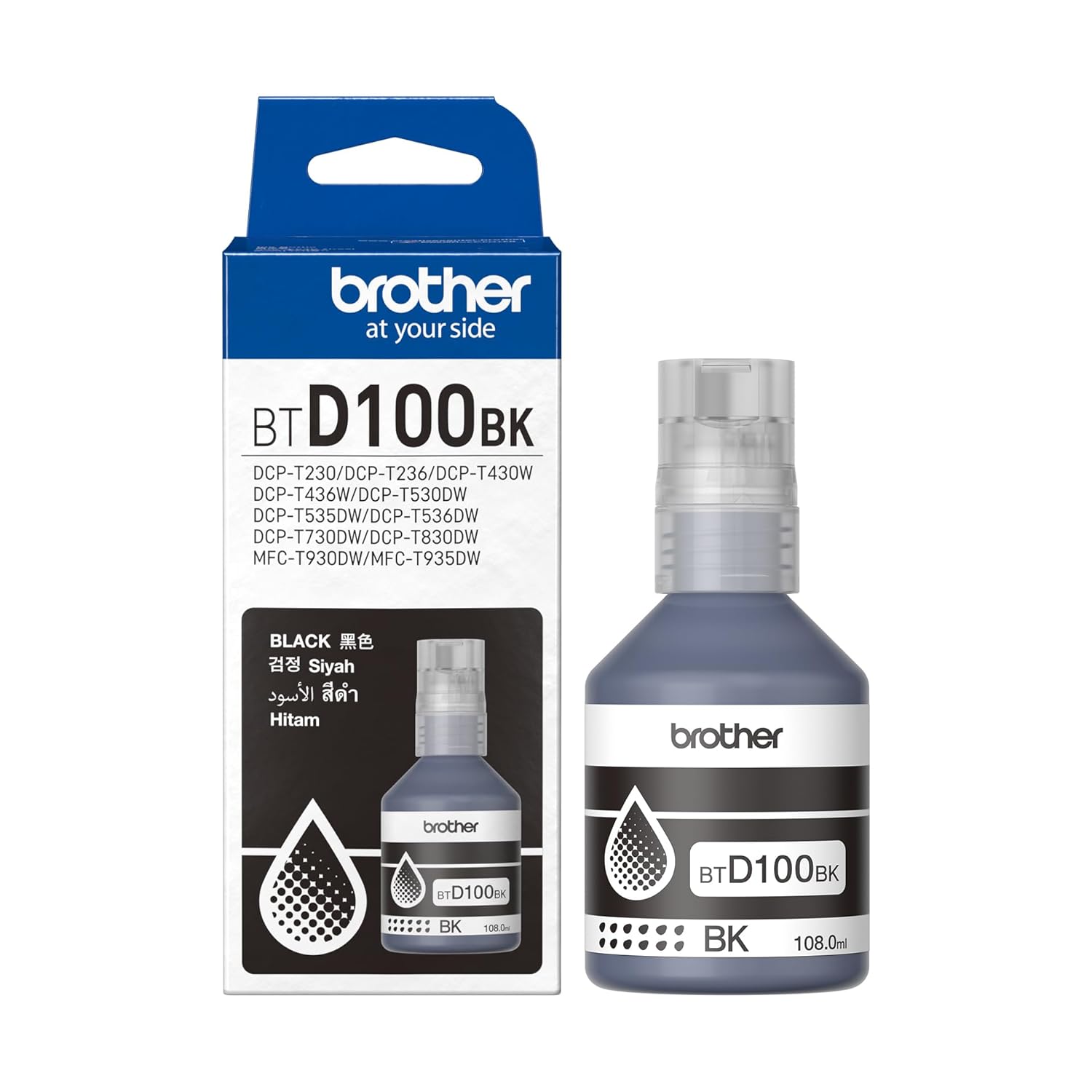 Brother Genuine BTD100BK High Yield Black Ink Bottle