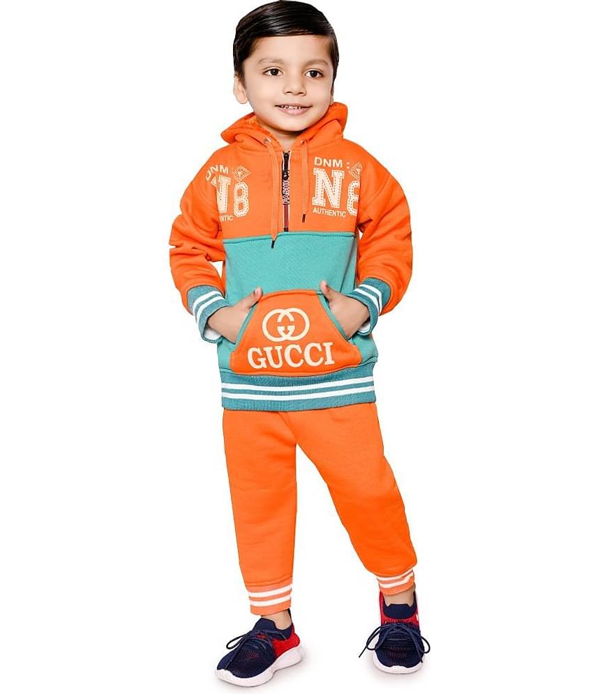 New Collection Pack of 1 Boys Polyester Cardigan Sweater ( Orange )