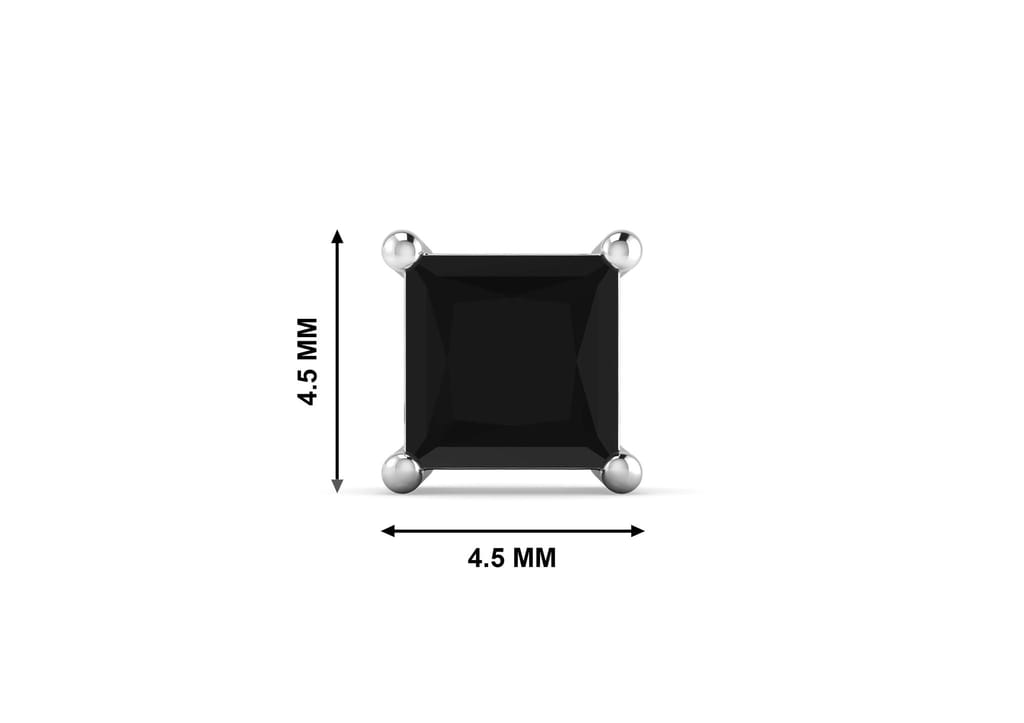 Black Princess Solitaire Men's Ear Stud (1 Pc Only)