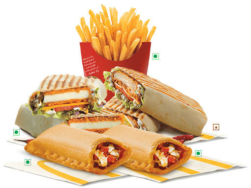 Spicy Paneer/Spicy Chicken Wrap(Any 2)+1 Med. Fries+2  Puff