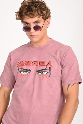 IZI Dark pink AOT Print T-Shirt-L