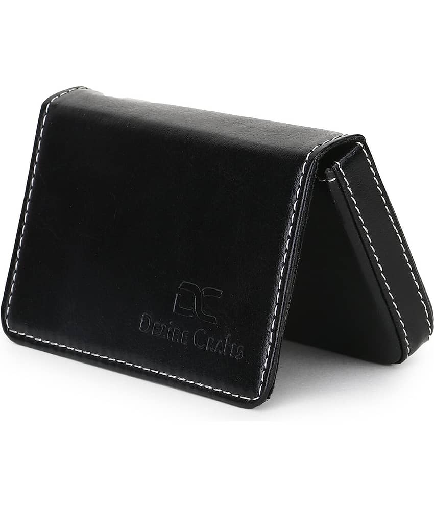 Dezire Crafts PU Self Design Men's Regular Wallet With 10 Slots For Card ( Black , Pack of 1 )