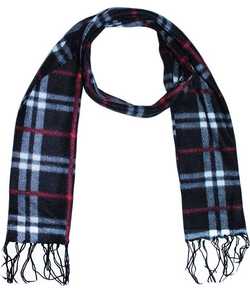 PENYAN Black Checkered Woolen Scarves For Winters