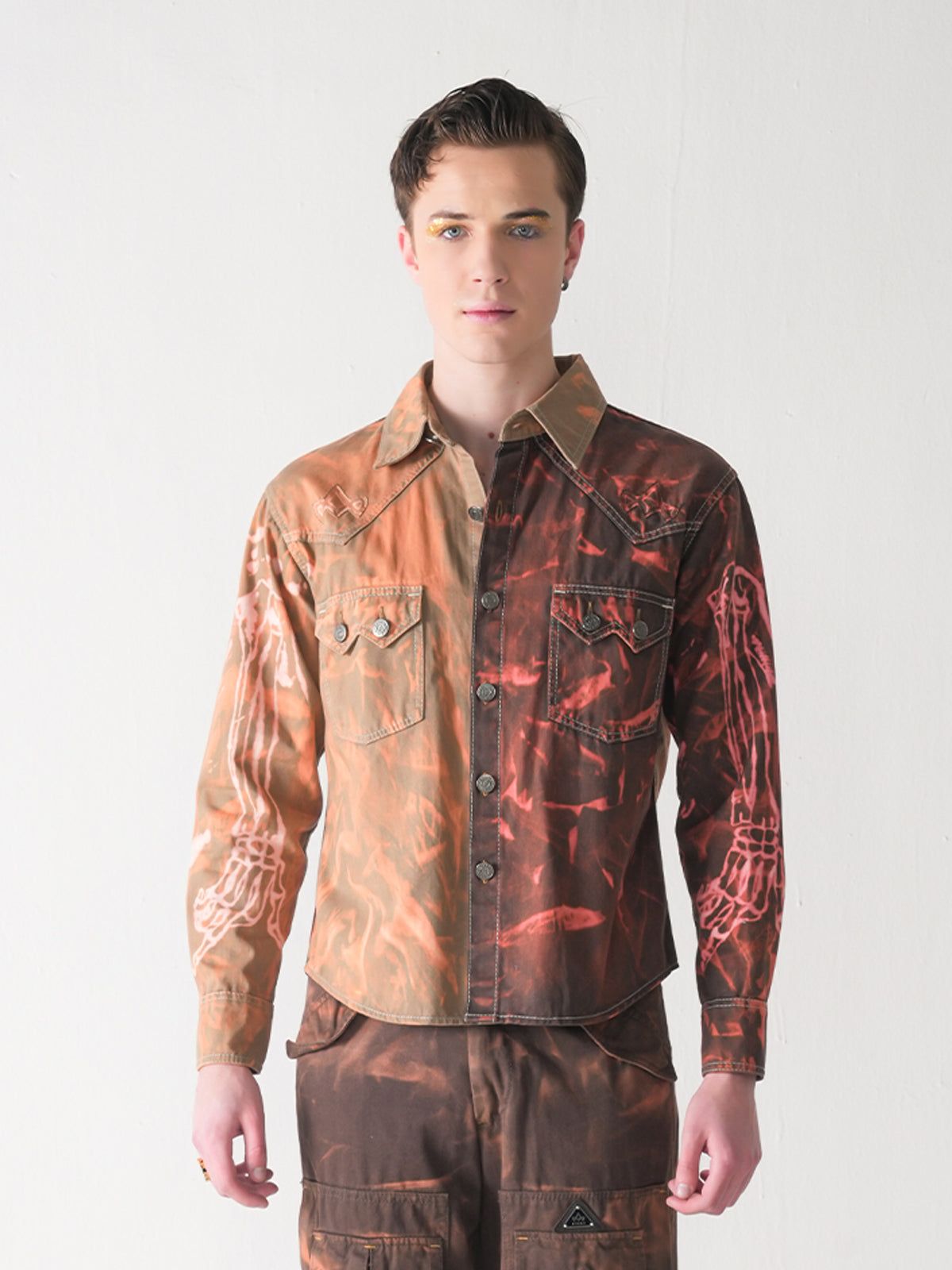 DICHROMATIC ONE OF ONE COTTON SHIRT-XS