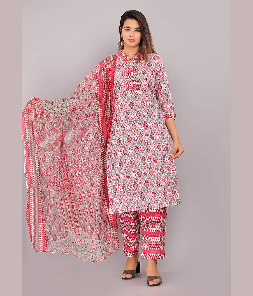 HIGHLIGHT FASHION EXPORT Cotton Printed Kurti With Pants Women's Stitched Salwar Suit - Yellow ( Pack of 1 )