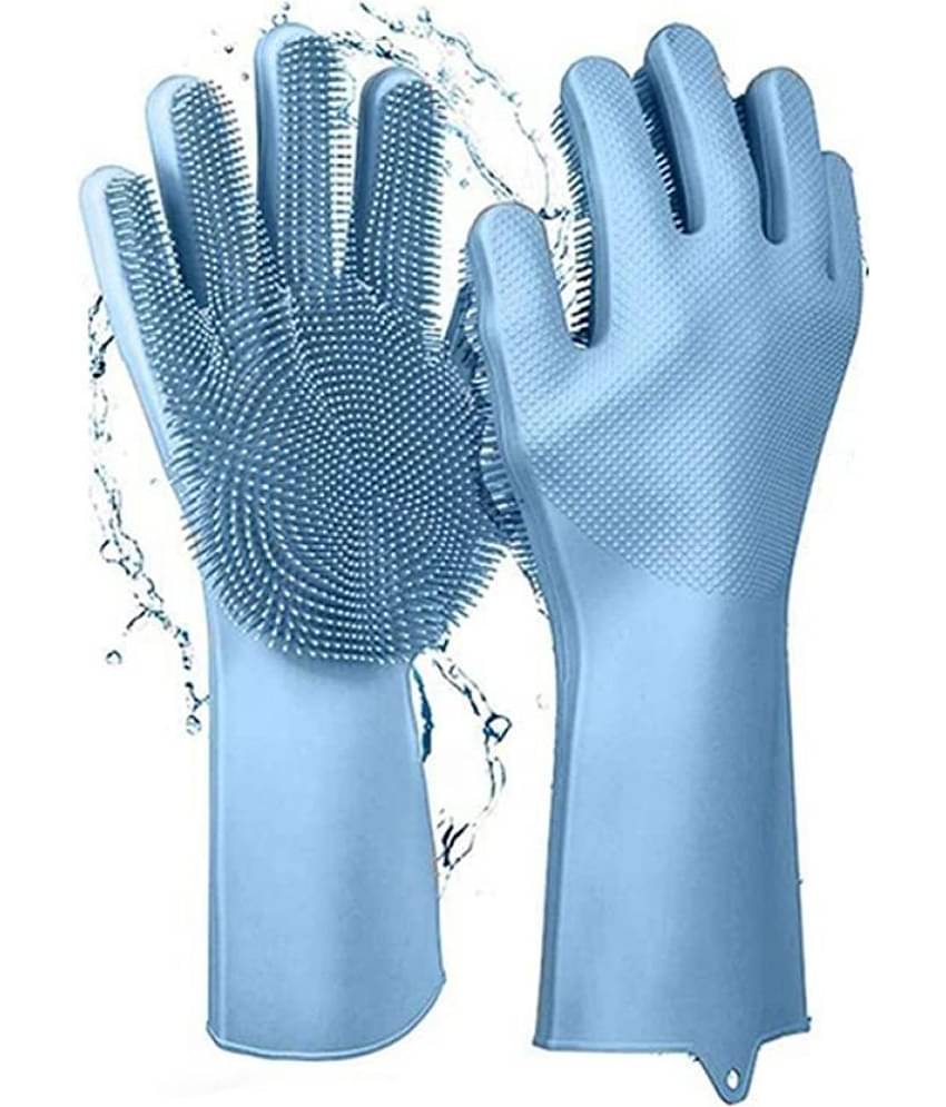 wagari Multicolor Silicone Medium Cleaning Glove Set ( Pack of 1 )