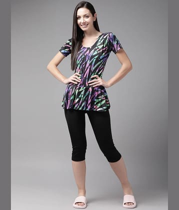 Aarika Nylon Purple One Piece Swimsuit with Skirt - Single