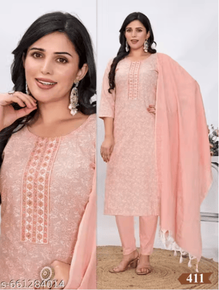Cotton Kurti Salawar With Dupatta