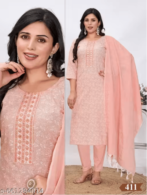 Cotton Kurti Salawar With Dupatta