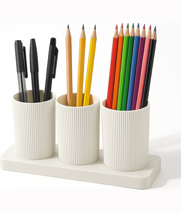 MAGICSPOON Table Organizer - 3 Compartment Pen, Pencil, Stationary Holder