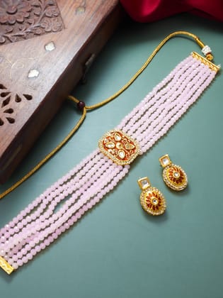 Morison Regal Gold Necklace and Earrings Set  Perfect for Grand Occasions