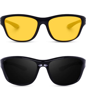 Kanny Devis - Night Vision Yellow Riding Goggles ( Pack of 2 )