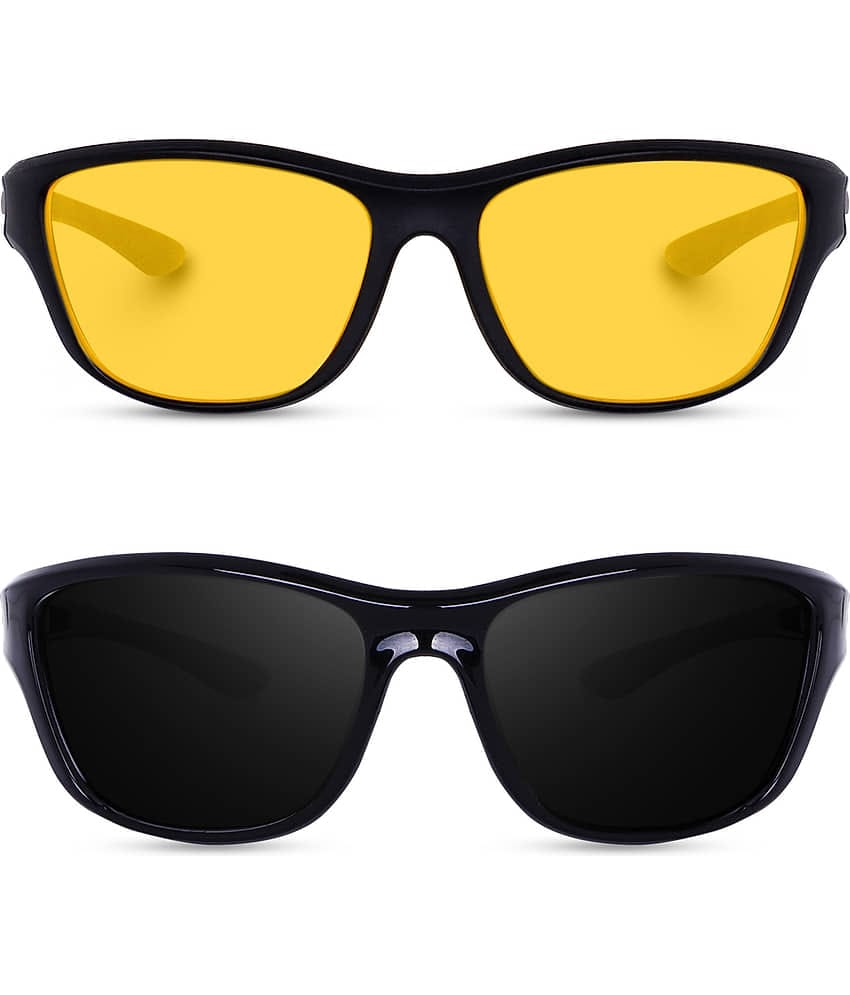 Kanny Devis - Night Vision Yellow Riding Goggles ( Pack of 2 )