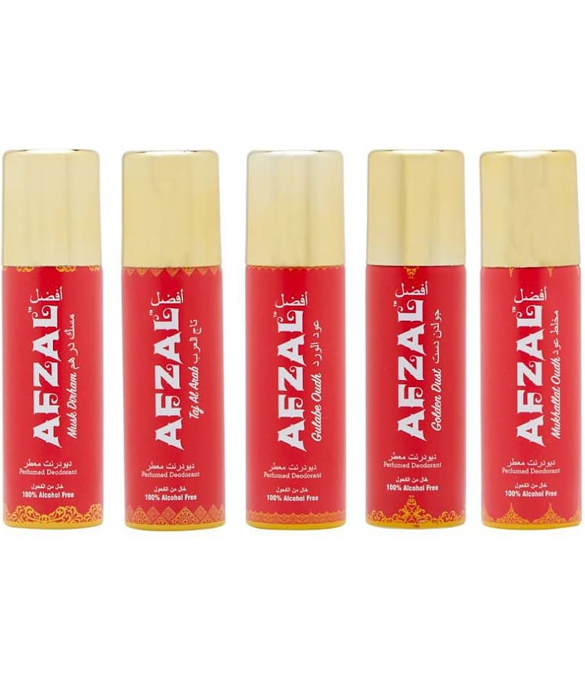 AFZAL Pack of 5 Unisex Daily use Deodorant Spray 50 mL Pack of 5