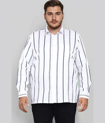 IVOC 100% Cotton Regular Fit Striped Full Sleeves Men's Casual Shirt - White ( Pack of 1 )