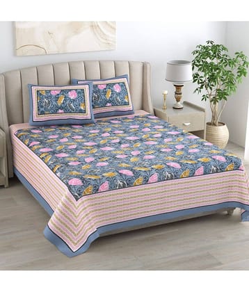 Bombay Spreads Cotton King Size Bedsheet ( Grey )