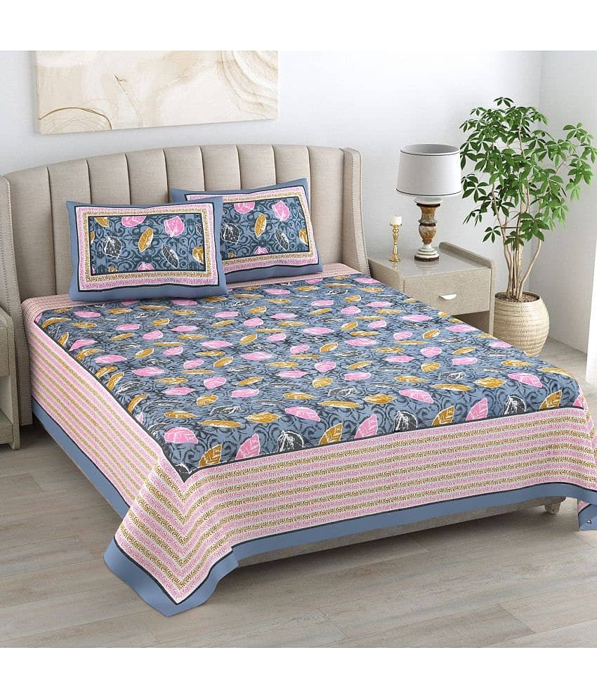 Bombay Spreads Cotton King Size Bedsheet ( Grey )