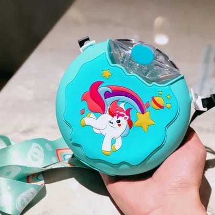 Unicorn Donut Sipper | Donut style bottle with strap-Blue