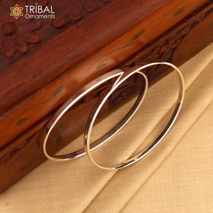 925 Sterling silver customized plain bangle kada tribal jewelry nsk936