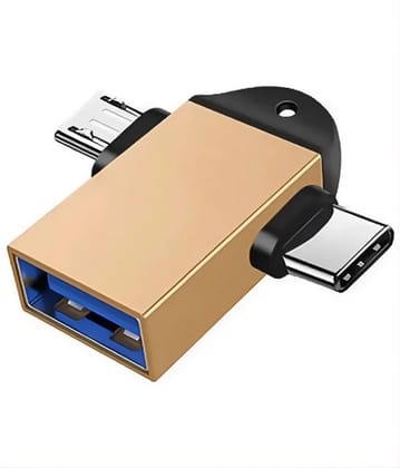 OTG Adapter Micro USB Plus USB Type C to USB A 3.0, 2 in 1 High-Speed Data Transfer, No Charging Support (10 Pcs)